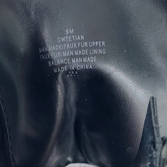 Guess Tetian Black Leather Faux-Fur Lace-Up Stiletto Heeled Boots Women's 9 NWT - Picture 12 of 16